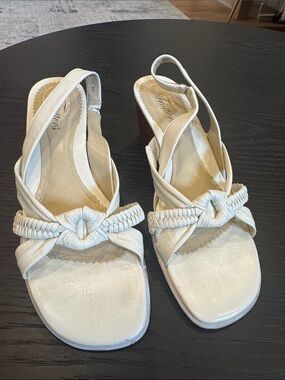 Vintage Trotters White Braided Slingback Sandals leather size 8